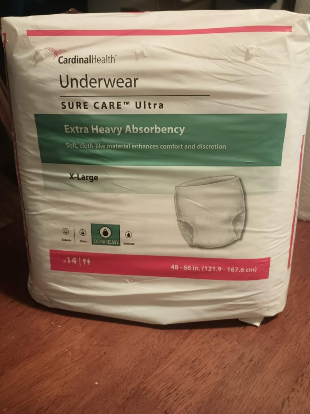 Cardinal Sure Care Ultra 1455 Adult Pull Up Underwear Diapers XL 14 Ct